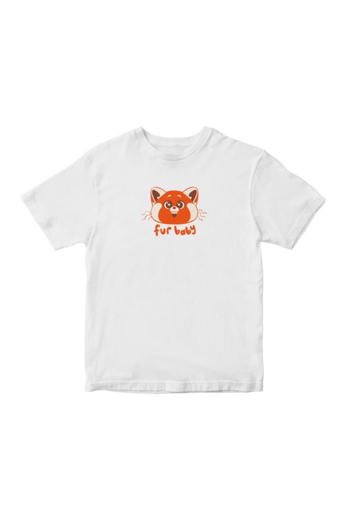 TURNING RED FUR BABY T-SHIRT - KIDS WHITE S
