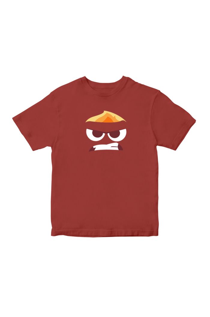 INSIDE OUT ANGER FACE T-SHIRT - KIDS RED L
