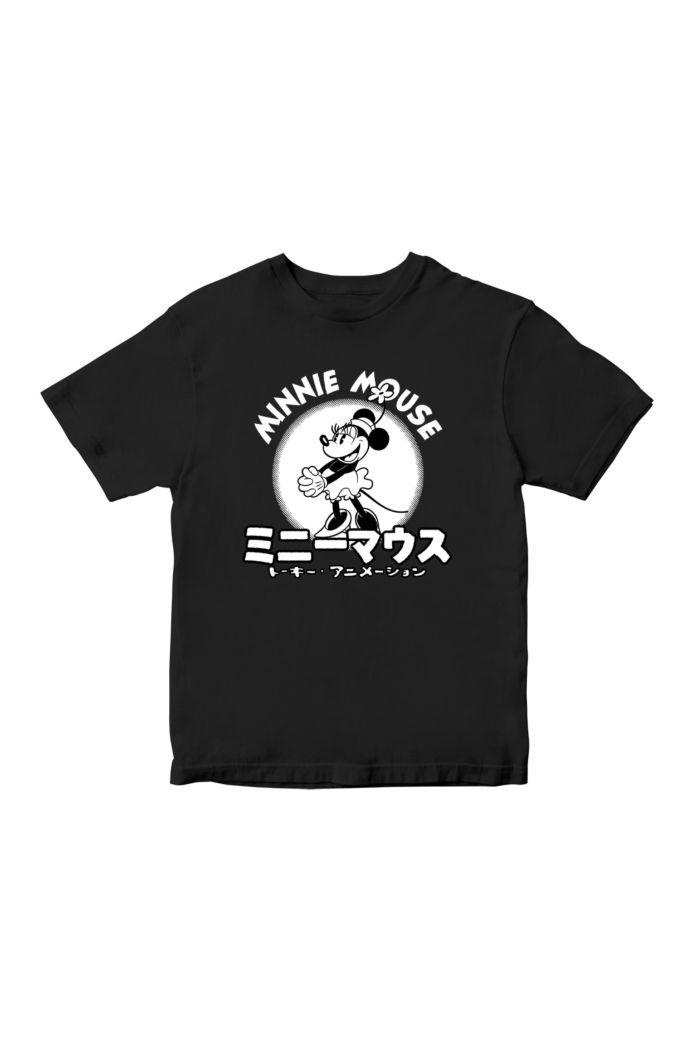 DISNEY 100 MINNIE MOUSE KAWAII GLOW T-SHIRT - KIDS BLACK XL