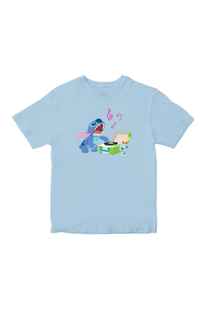 STITCH MUSIC T-SHIRT - KIDS LIGHT BLUE M