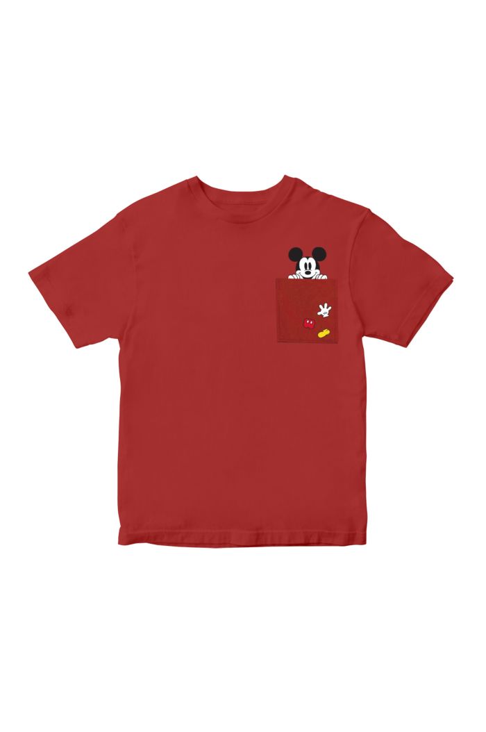 DISNEY 100 MICKEY POCKET T-SHIRT - KIDS RED XXL