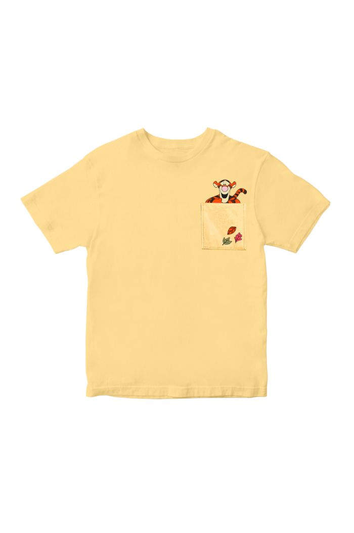 DISNEY 100 TIGGER POCKET T-SHIRT - KIDS LIGHT YELLOW XL