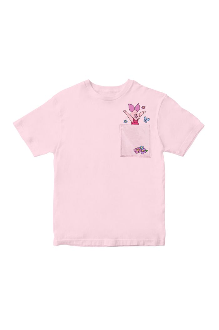 DISNEY 100 PIGLET POCKET T-SHIRT - KIDS LIGHT PINK XL