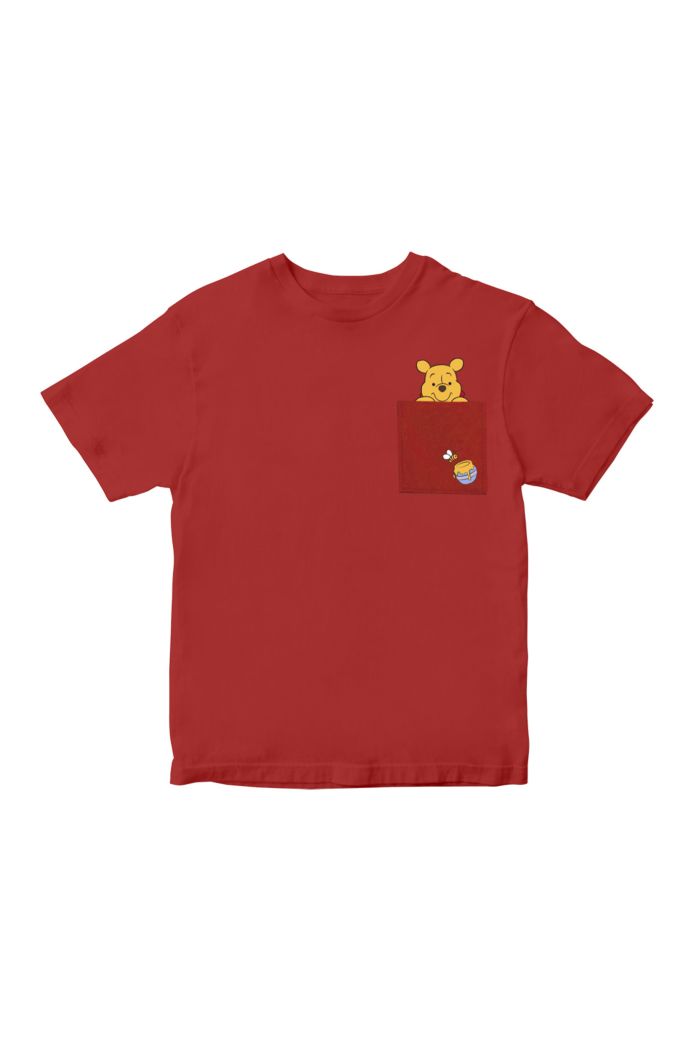 DISNEY 100 WINNIE POCKET T-SHIRT - KIDS RED XL