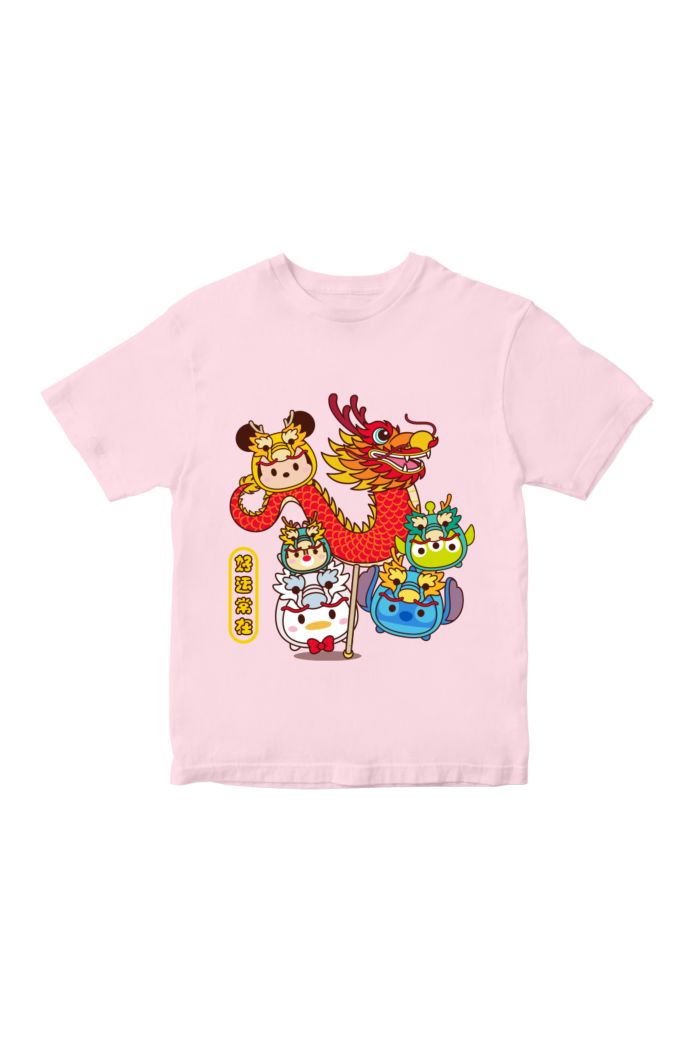 TSUM TSUM DRAGON DANCE T-SHIRT - KIDS PASTEL PINK S