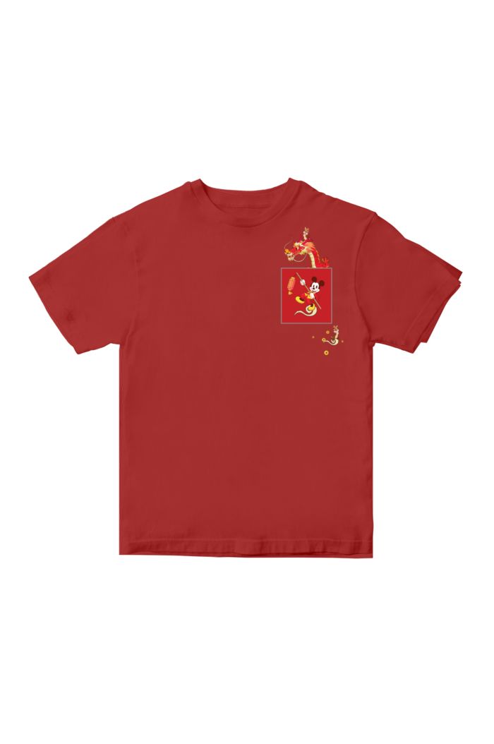 MICKEY & FRIENDS YEAR OF THE DRAGON T-SHIRT - KIDS RED S