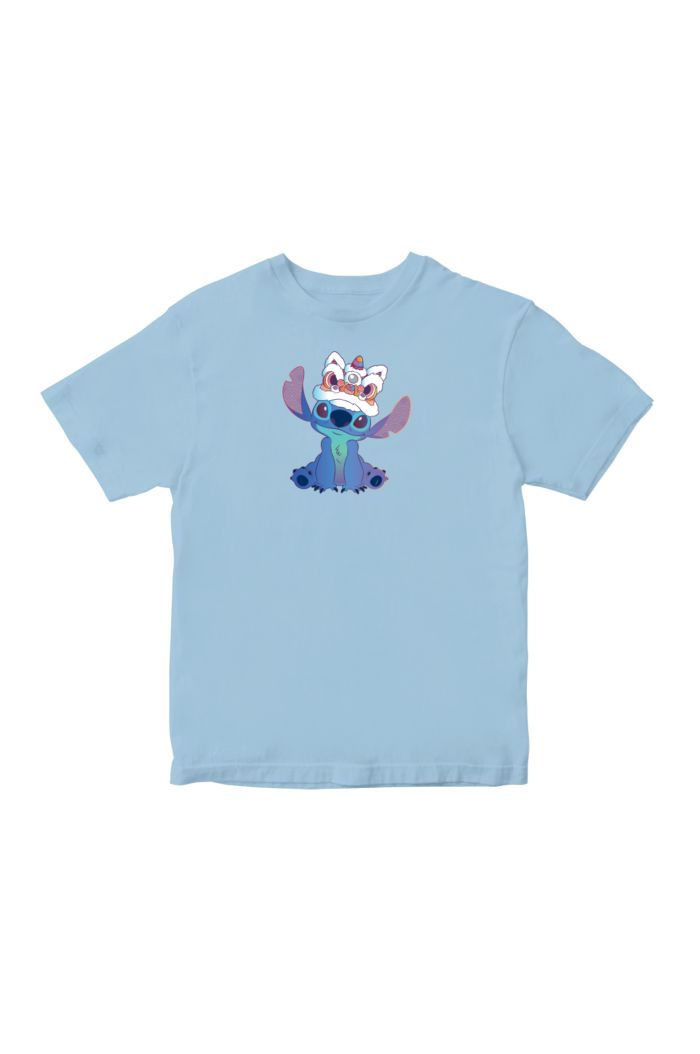 STITCH LION DANCE T-SHIRT - KIDS PASTEL BLUE S