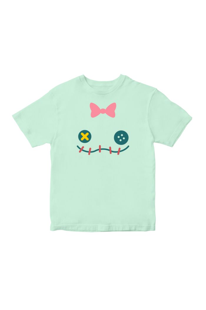 STITCH SCRUMP BIG FACE T-SHIRT - KIDS MINT L