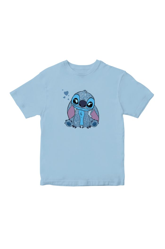 STITCH CUTE T-SHIRT - KIDS LIGHT BLUE XXL