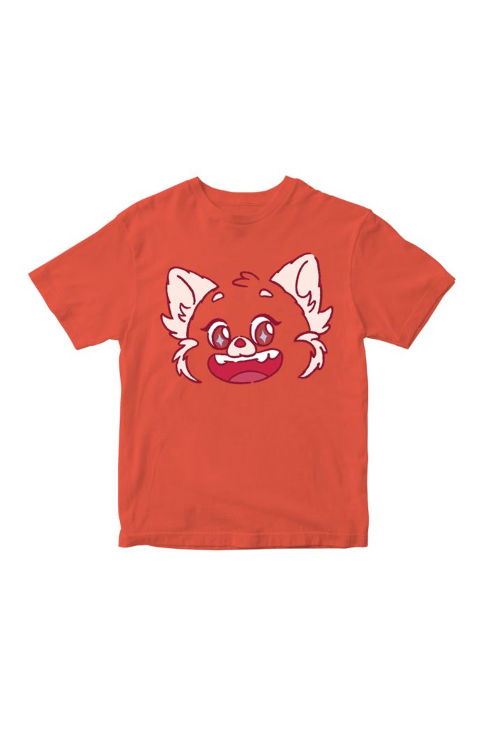 TURNING RED PANDA BIG FACE T-SHIRT - KIDS SALMON XXL