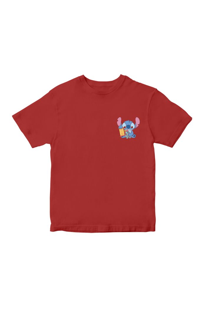 DISNEY LUCKY STITCH T-SHIRT - KIDS RED S