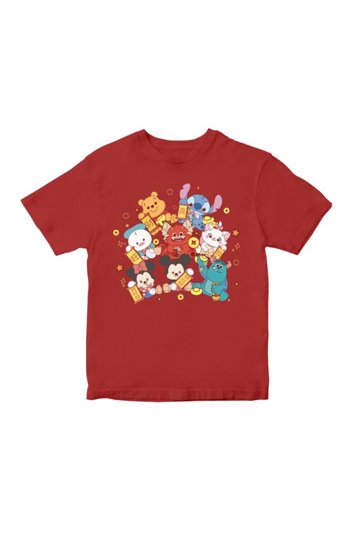 DISNEY LUCKY FAMILY T-SHIRT - KIDS RED M