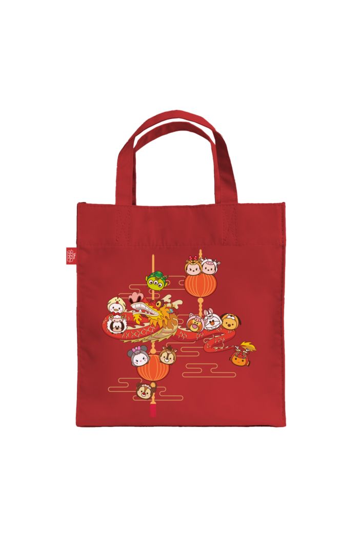 TSUM TSUM DRAGON LANTERN LUNCH BAG RED 23.5cm x 23.5cm