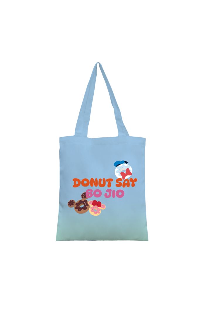 DISNEY DONUTS CANVAS TOTE BAG LIGHT BLUE 39cm x 35.5cm