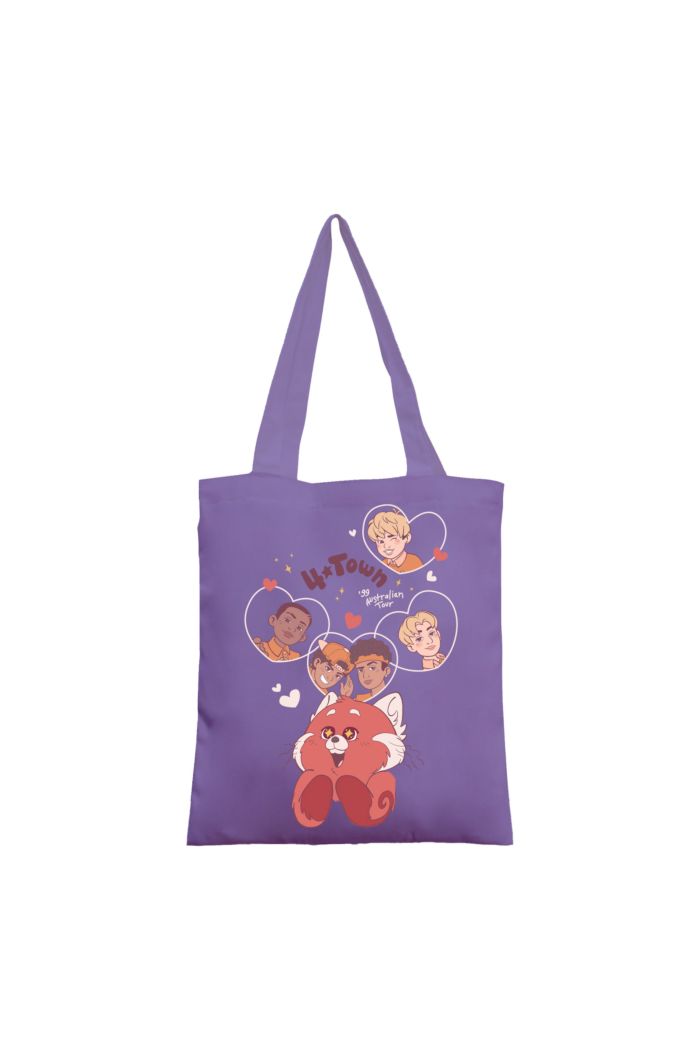 TURNING RED 4 TOWN CANVAS TOTE BAG LAVENDER 39cm x 35.5cm
