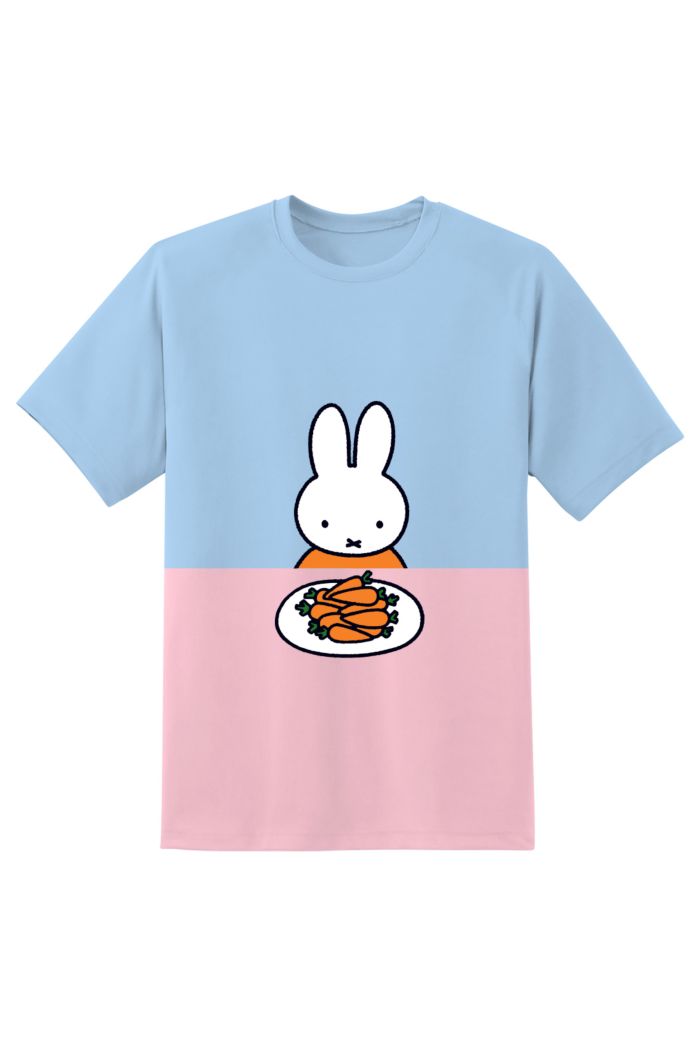 MIFFY CARROTS T-SHIRT BLUE PINK XS