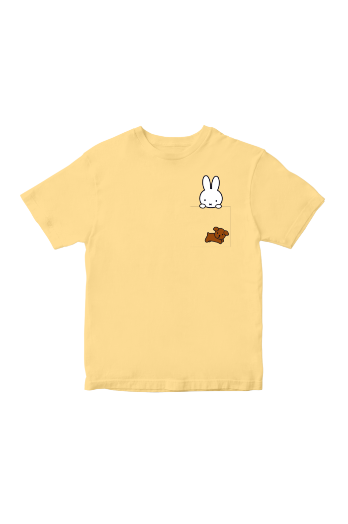 MIFFY POCKET DOG T-SHIRT - KIDS LIGHT YELLOW XXL