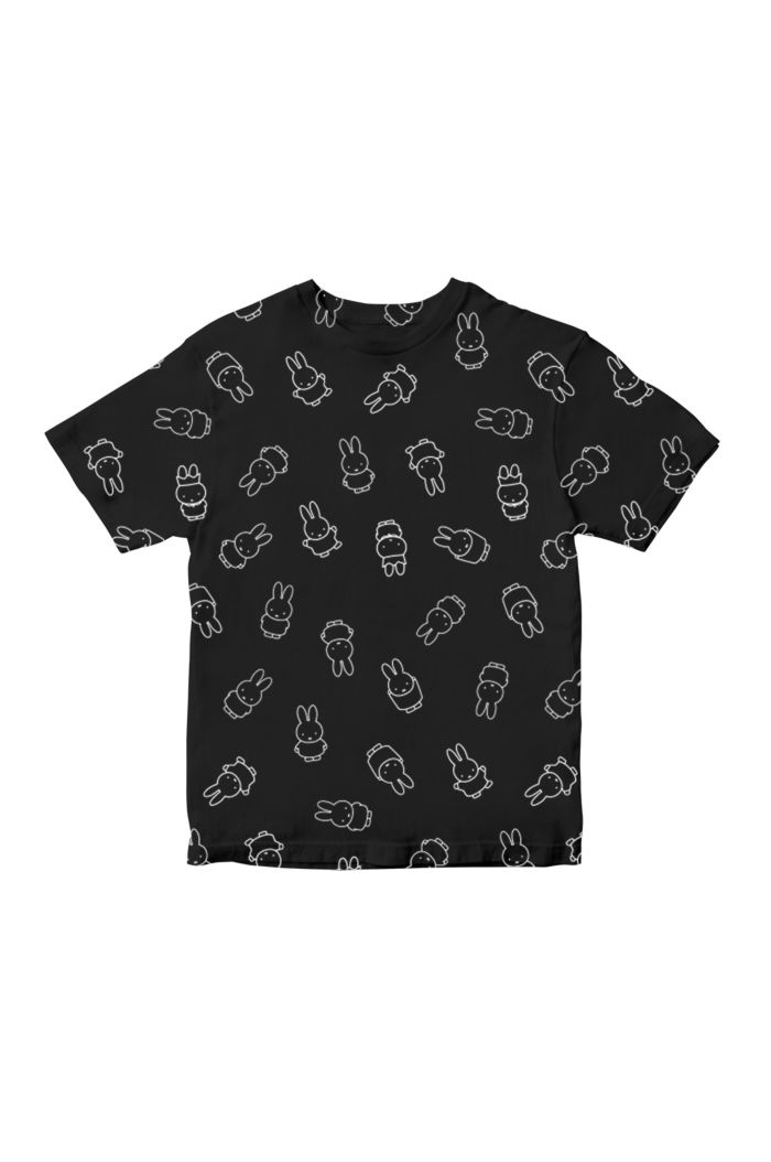 MIFFY ALLOVER OUTLINE T-SHIRT - KIDS BLACK S