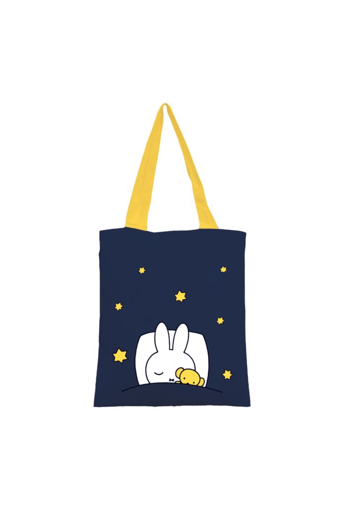 MIFFY SLEEPING CANVAS TOTE BAG NAVY 39cm x 35.5cm