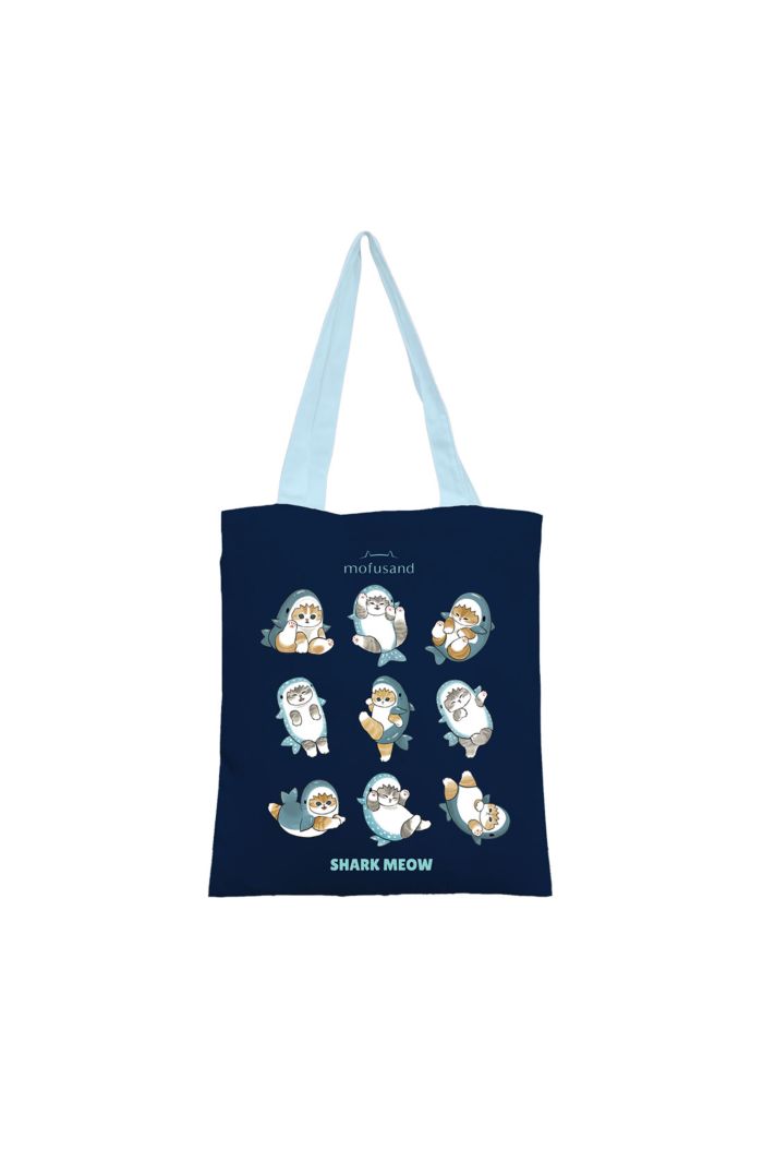 MOFUSAND SHARK MEOW CANVAS TOTE BAG