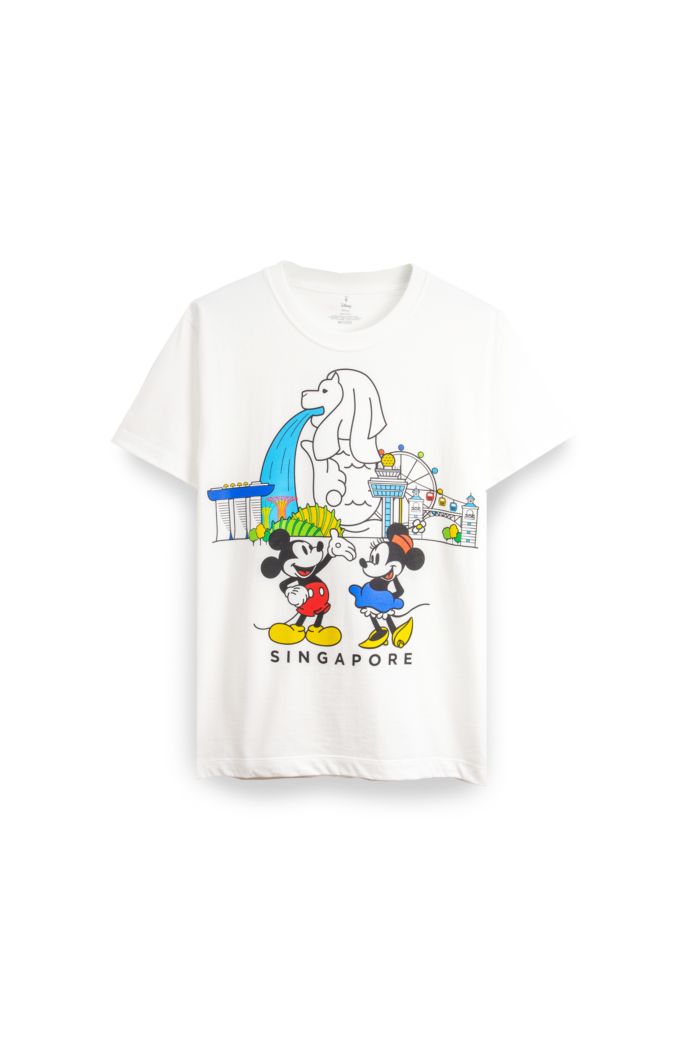 MICKEY LOVE SG SINGAPORE LANDMARKS T-SHIRT WHITE XS