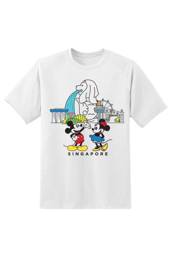 MICKEY LOVE SG SINGAPORE LANDMARKS T-SHIRT WHITE XS