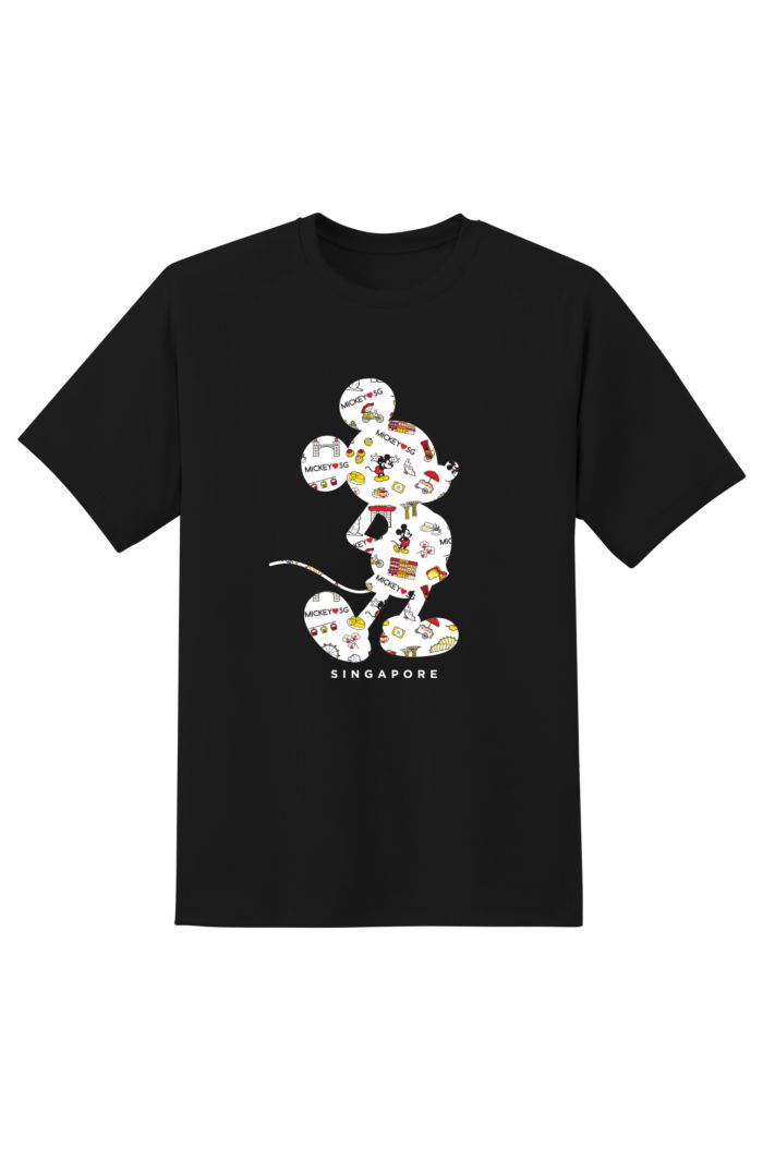 MICKEY LOVE SG SILHOUETTE COLOURFUL GLOW T-SHIRT BLACK S