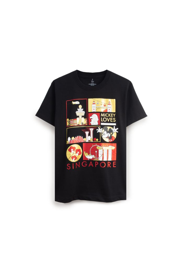 MICKEY LOVE SG LANDMARKS FOIL T-SHIRT BLACK XS