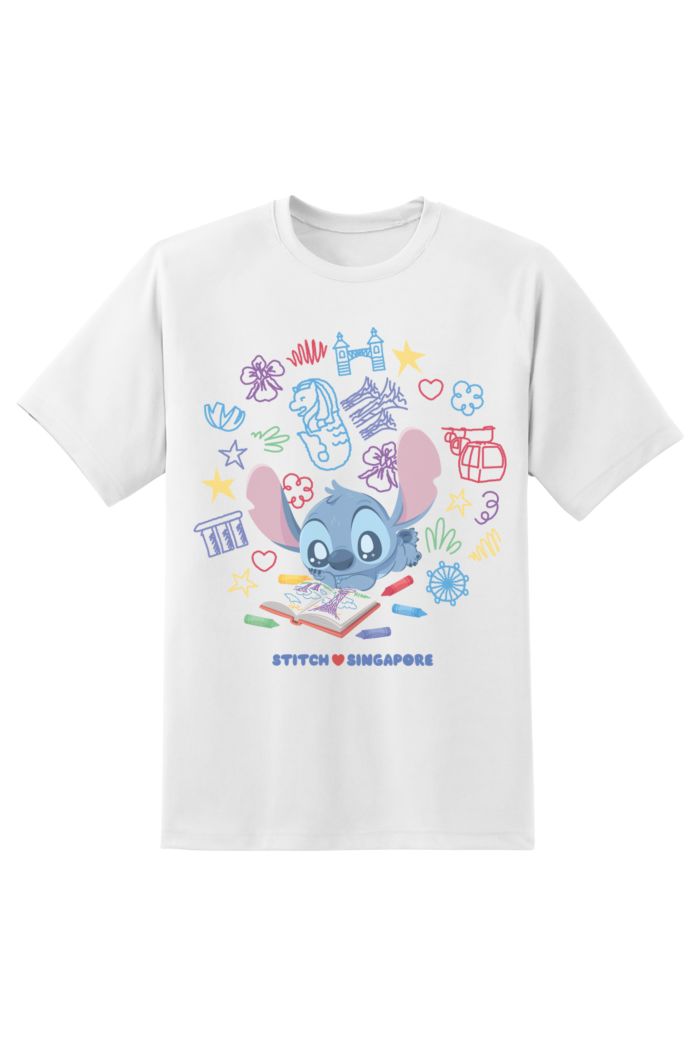 STITCH SKETCHING T-SHIRT WHITE S