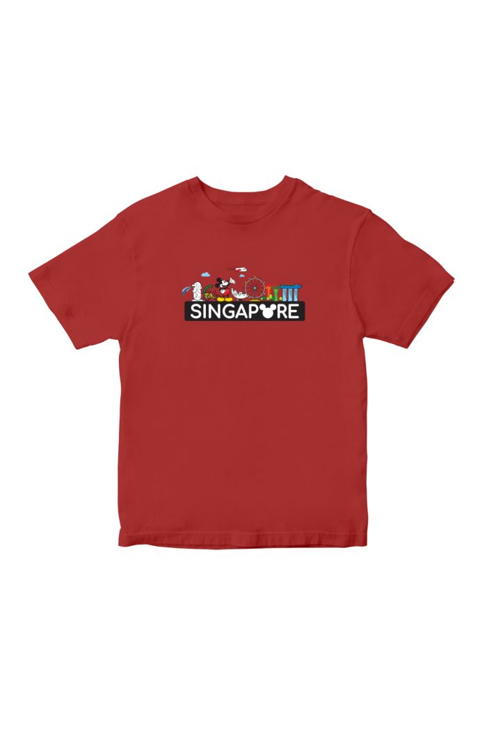 MICKEY LOVE SG SMALL SKYLINE T-SHIRT - KIDS RED M