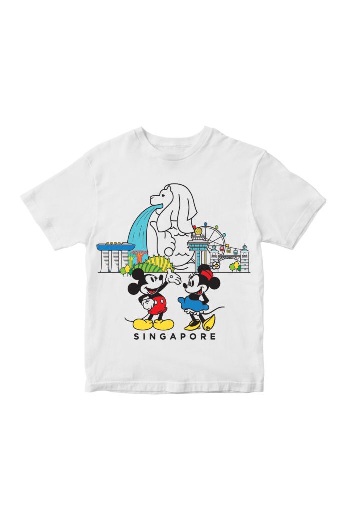 MICKEY LOVE SG SINGAPORE LANDMARKS T-SHIRT - KIDS WHITE S