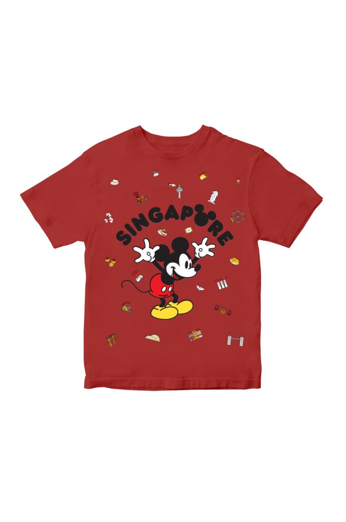 MICKEY LOVE SG MICKEY FLOCK T-SHIRT - KIDS RED M