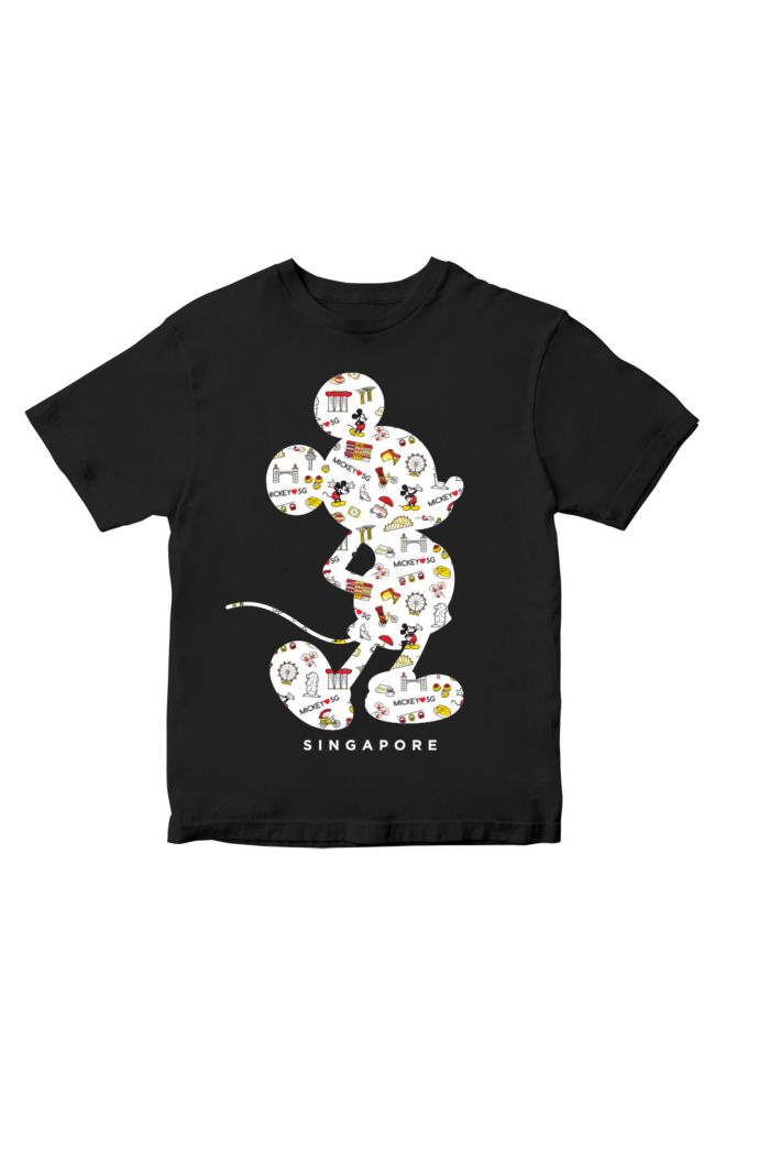 MICKEY LOVE SG SILHOUETTE COLOURFUL GLOW T-SHIRT - KIDS BLACK L
