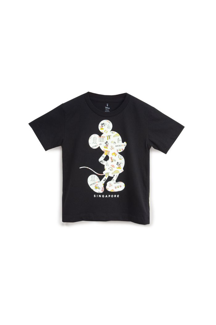 MICKEY LOVE SG SILHOUETTE COLOURFUL GLOW T-SHIRT - KIDS BLACK XXL
