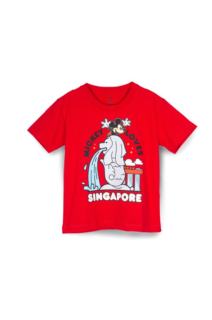 MICKEY LOVE SG MERLION T-SHIRT - KIDS RED S