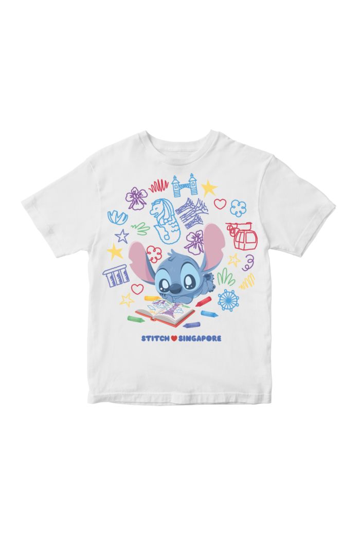 STITCH SKETCHING T-SHIRT - KIDS WHITE XL