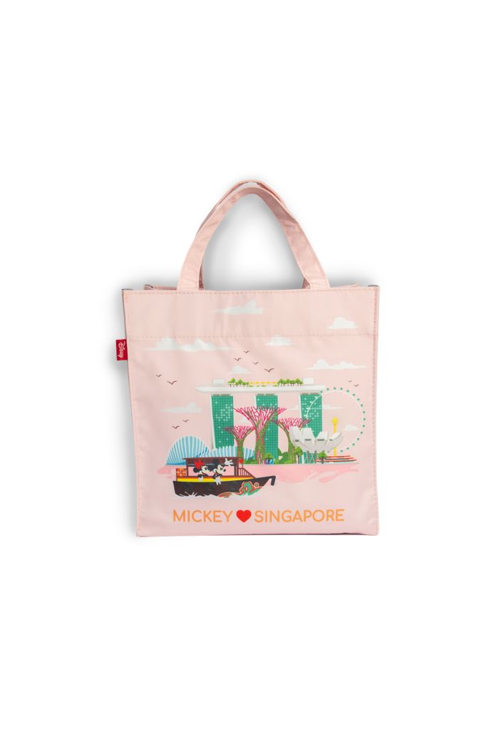 MICKEY LOVE SG BOAT LANDMARKS LUNCH BAG PINK 23.5cm x 23.5cm