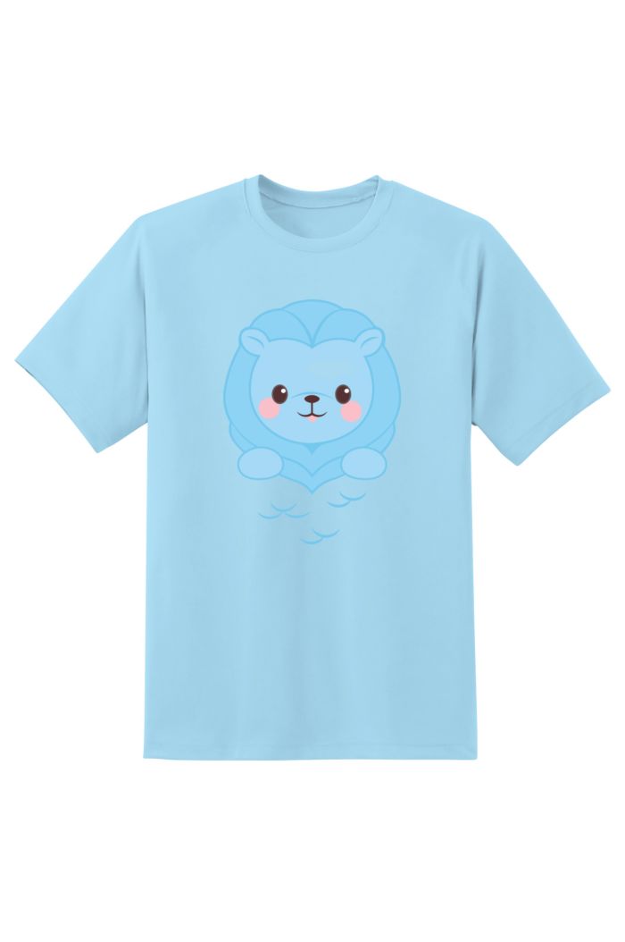 MR MERLION BIG FACE T-SHIRT LIGHT BLUE XS