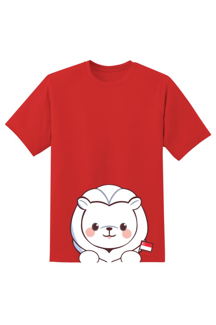 MR MERLION FRONT BACK FLAG T-SHIRT RED XS