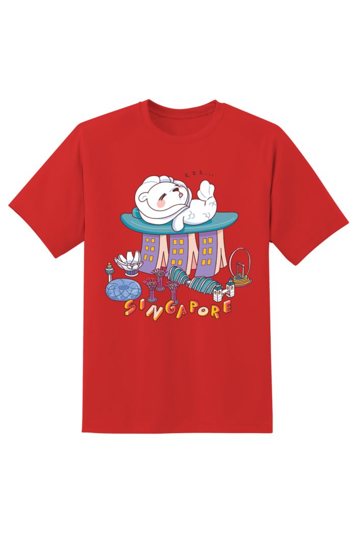 MR MERLION SLEEPING T-SHIRT RED XS