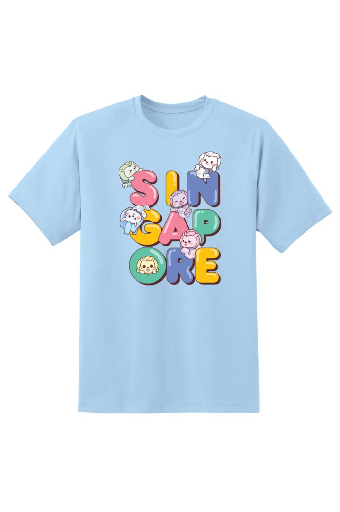 MR MERLION SIN-GAP-ORE T-SHIRT LIGHT BLUE M