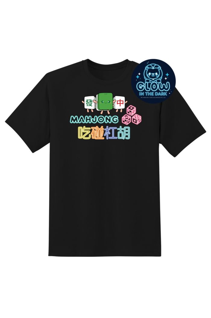 MR MERLION NEON MAHJONG T-SHIRT BLACK XS