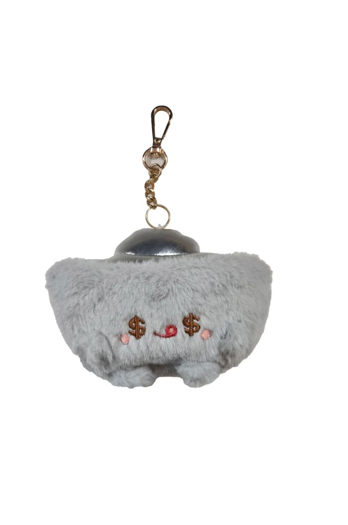 MMF 4" GONG HEI PLUSH KEYRING SILVER S