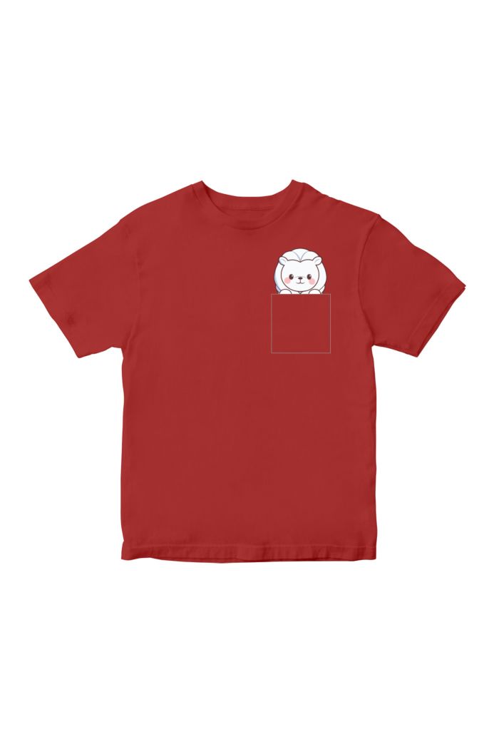 MR MERLION POCKET T-SHIRT - KIDS RED S