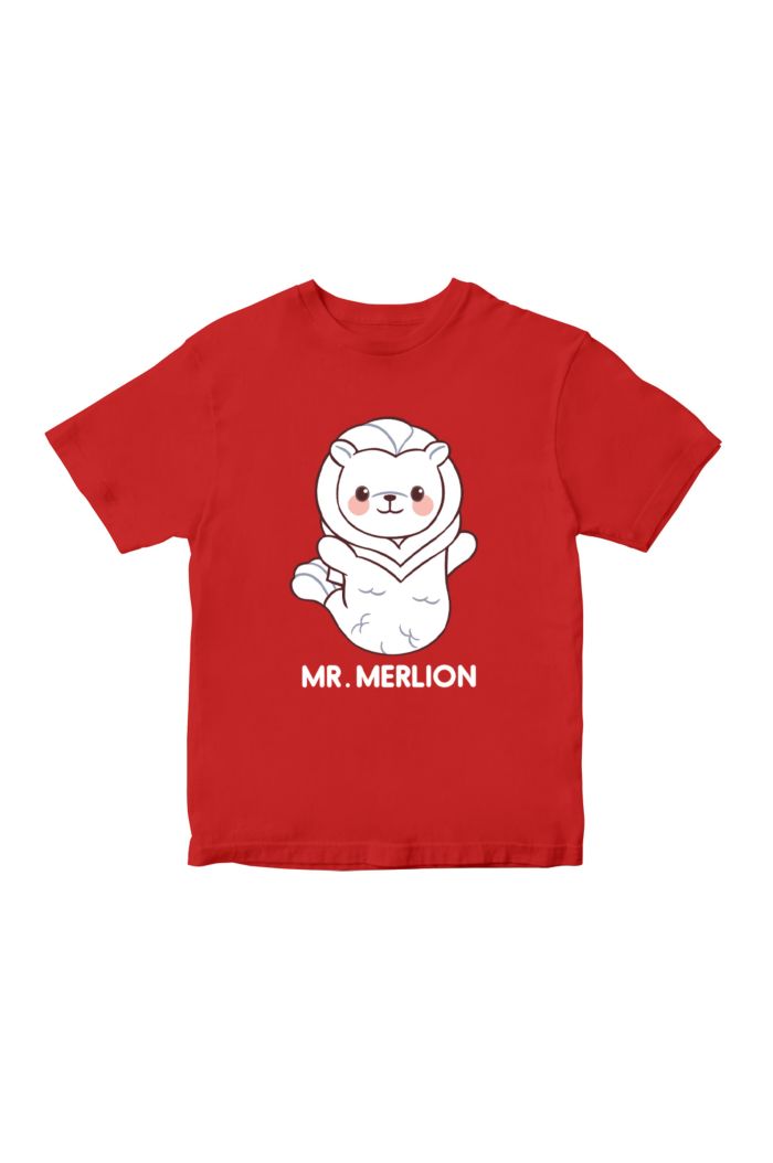 MR MERLION T-SHIRT - KIDS RED XL