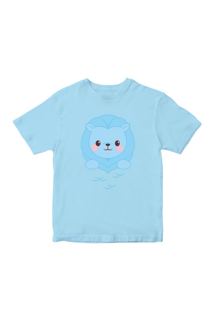 MR MERLION BIG FACE T-SHIRT - KIDS LIGHT BLUE L