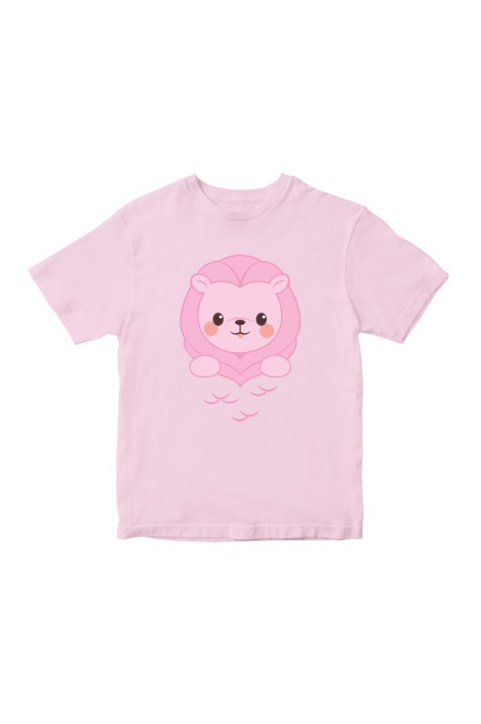 MR MERLION BIG FACE T-SHIRT - KIDS LIGHT PINK XXL