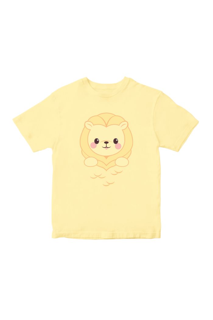 MR MERLION BIG FACE T-SHIRT - KIDS LIGHT YELLOW L