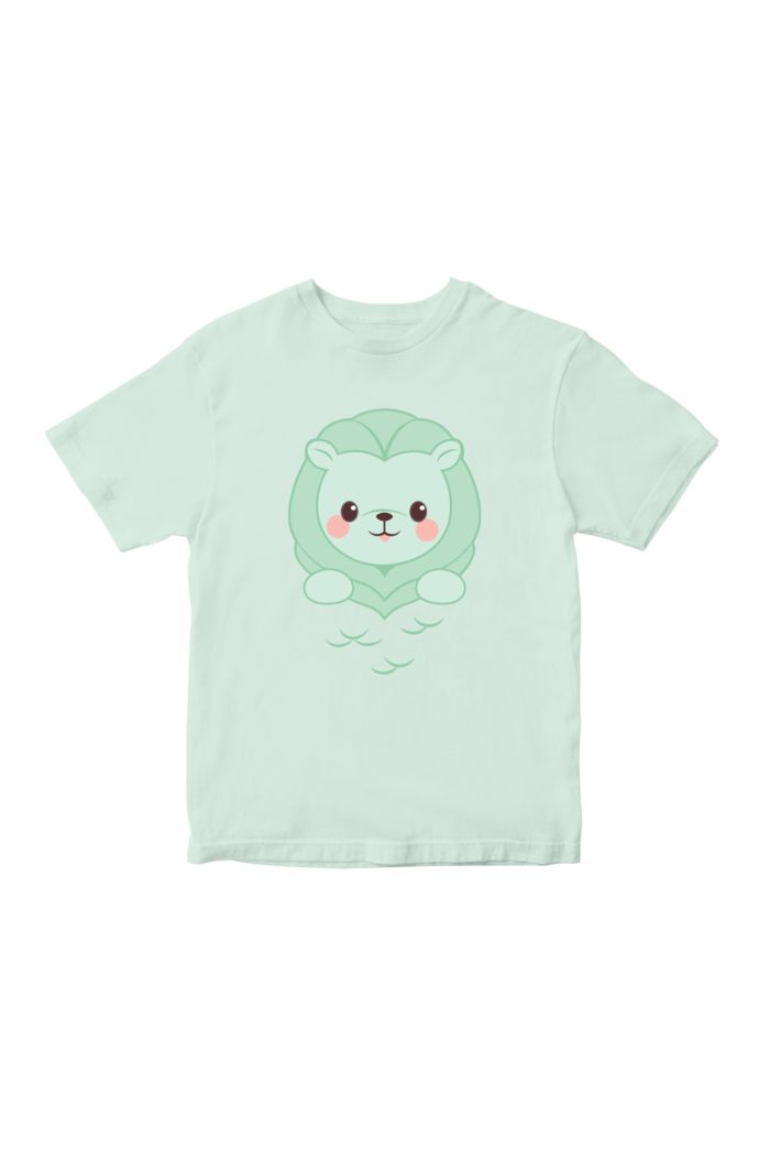 MR MERLION BIG FACE T-SHIRT - KIDS MINT L