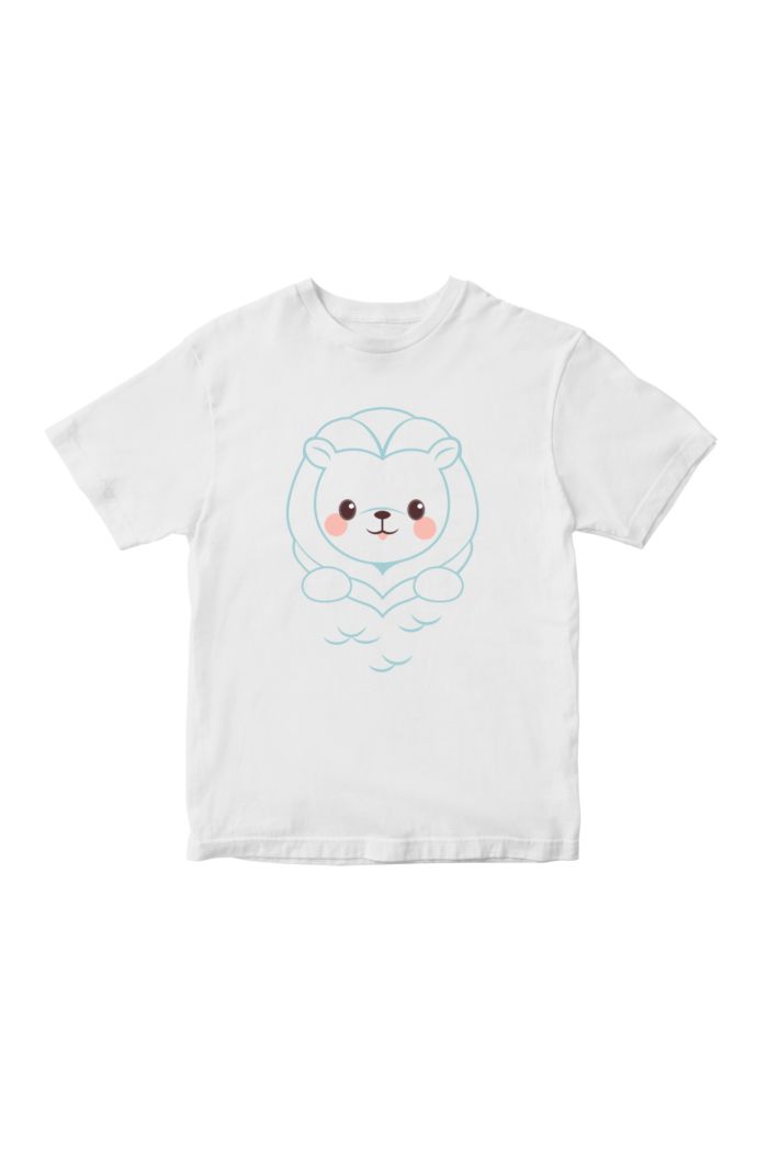MR MERLION BIG FACE T-SHIRT - KIDS WHITE L